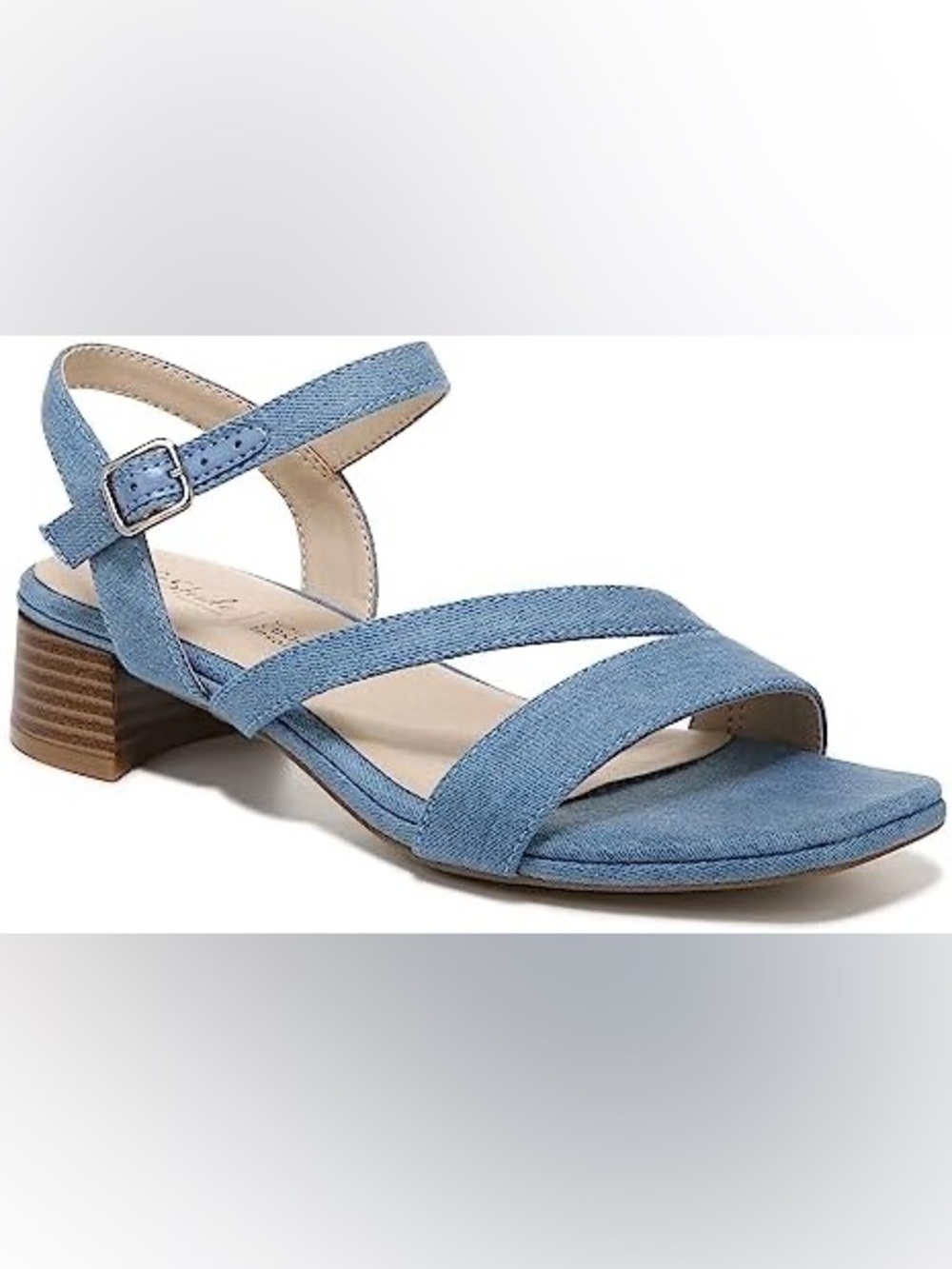 Life Stride Blue Strappy Low Block Heel Sandals
